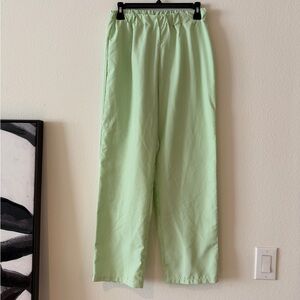 Light Green Pinstripe Leg Capris SHEIN